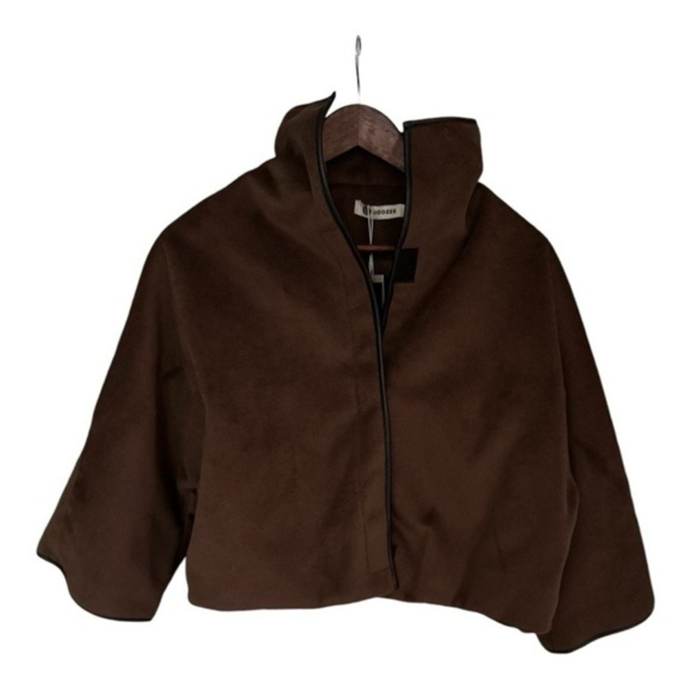 Uoozee Women’s Jacket Loose Solid Color Brown